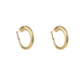 Oorbel Big Round Hollow Hoop Gold