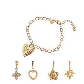 Bracelet + 5 pendants DIY Gold