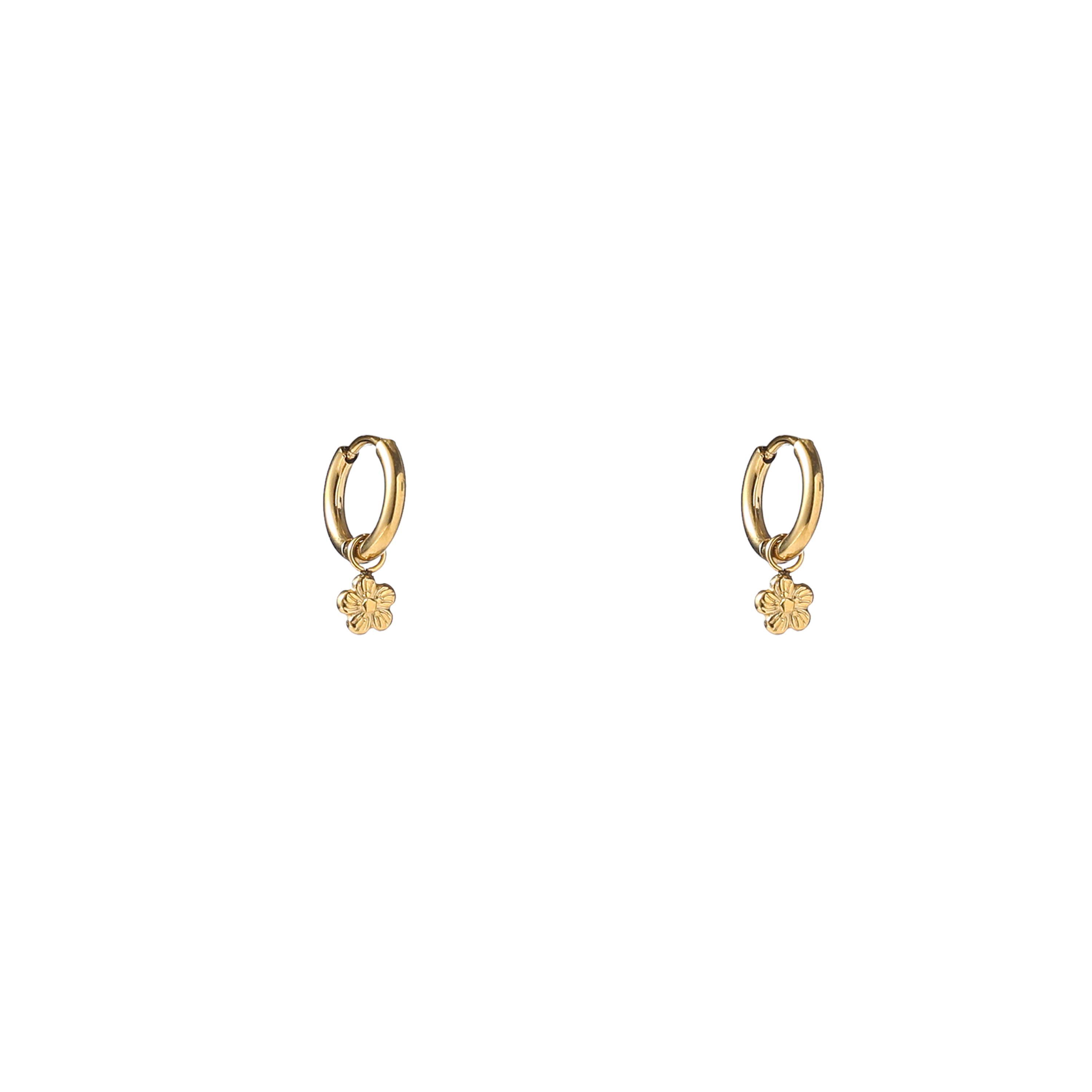 Oorbel Simple Flower Hoop Gold