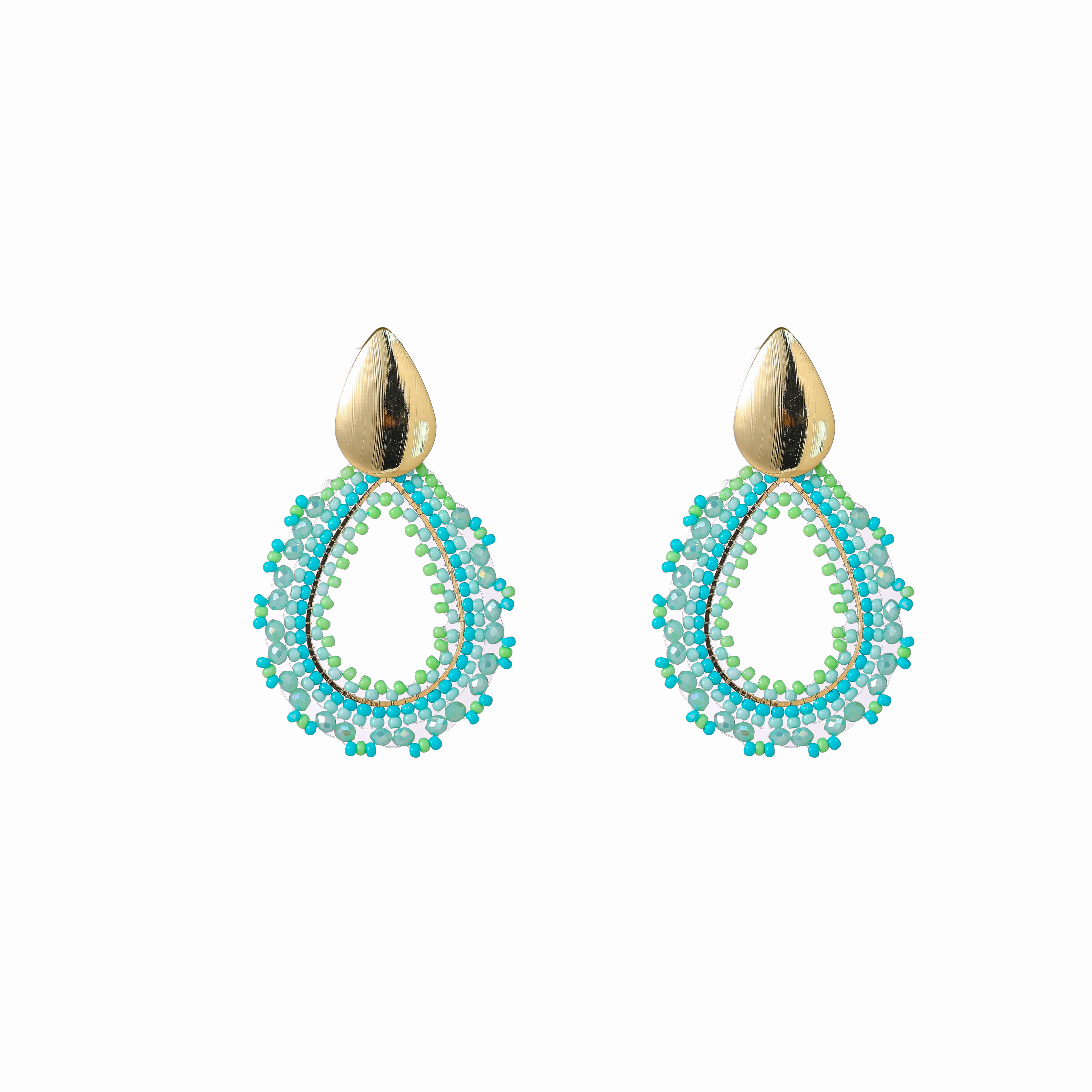 Oorbel Open Beads Drop Turquoise