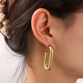 Oorbel Long Hollow Hoop 45mm Gold
