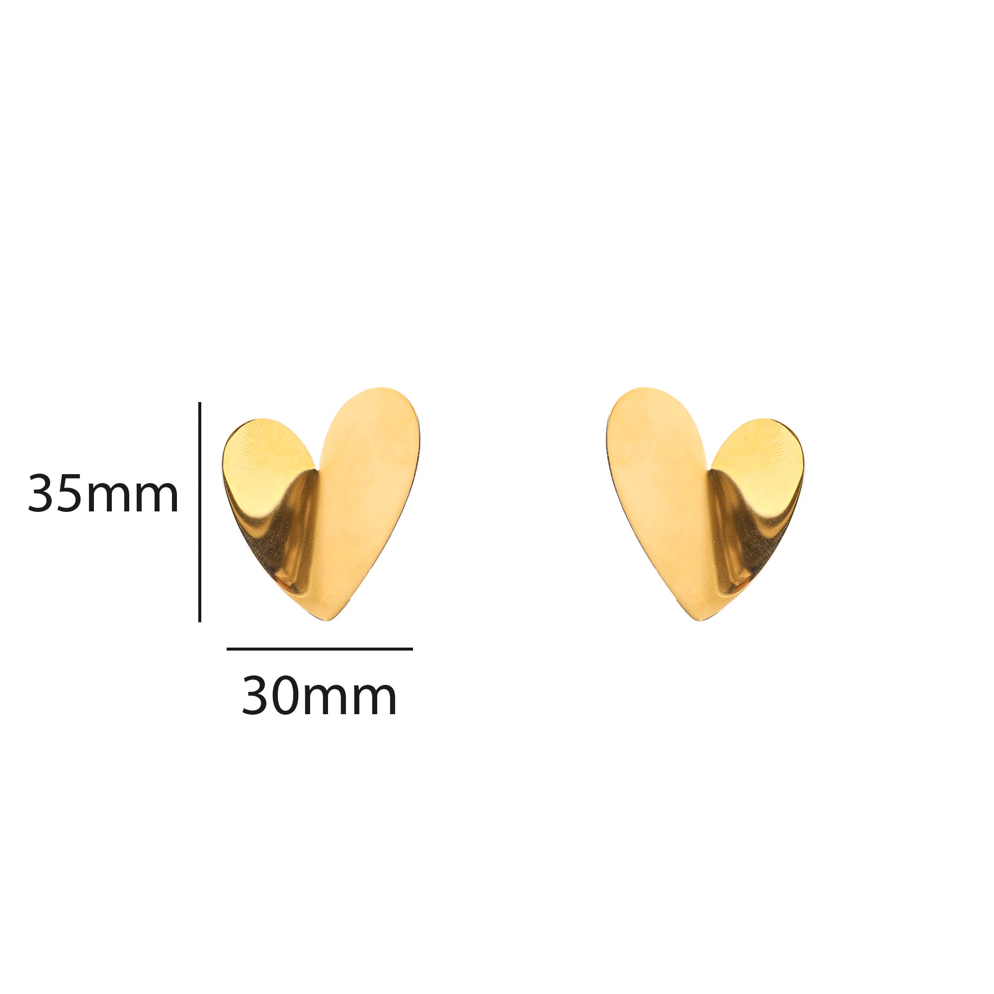 Oorbel Big Heart Stud Gold