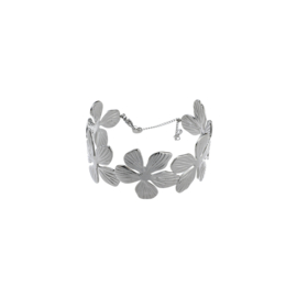 Big Flower Bangle Silver
