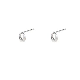 Oorbel Open Drop Stud Silver