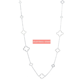 Ketting Long Clover Silver