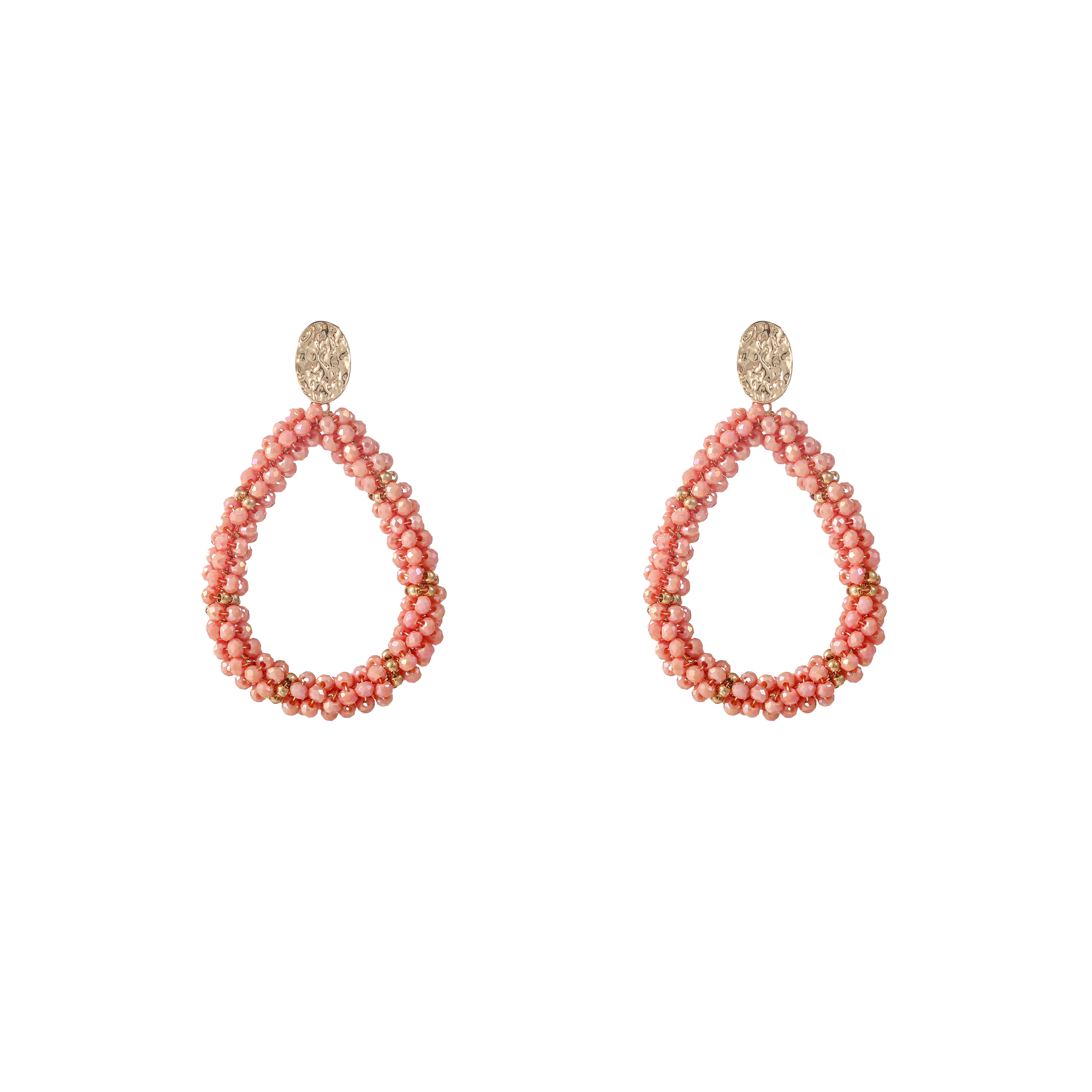Oorbel Party Beads Gold Pastel Pink