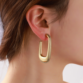 Oorbel Rectangle Hoop Gold