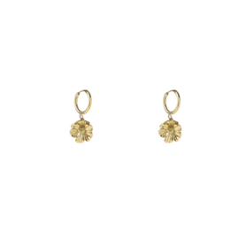 Oorbel Double Flower Dangle Gold