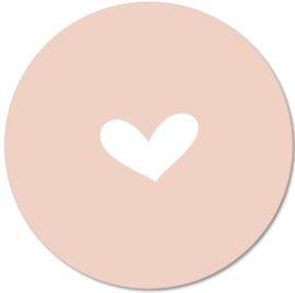 ONDERZETTER | Roze met wit hartje