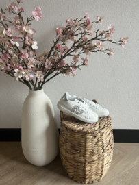Lage sneaker wit met glitter hartje