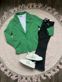 Blazer groen hartjes