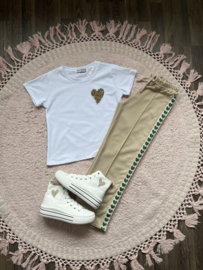 Broek met hartjes beige