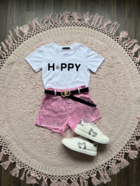 Shortje roze met riem