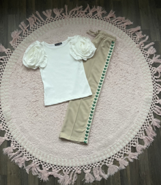 Broek met hartjes beige