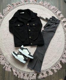 Soft ribbed sweater zwart