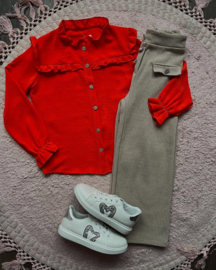 Broek rib beige