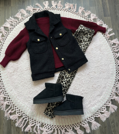 Fluwelen panterprint legging