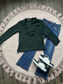 Ruffled top groen