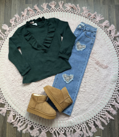 Ruffled top groen