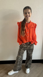 Jeans panter met steentjes