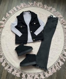 Faded dark grey jeans