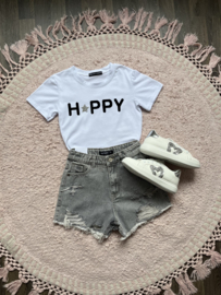 Shortje jeans licht grijs