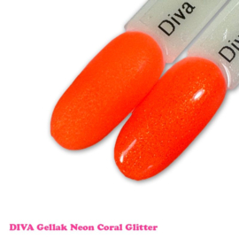 Diva Gellak Neon Party Bubbles - Neon Coral Glitter 10ml