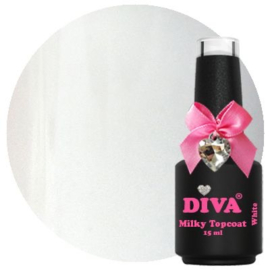 Diva Milky Topcoat White - No Wipe 15 ml - Hema Free - TPO Free