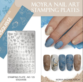 Moyra Stamping Plate 125 Esquisse+ Gratis Try On Sheet