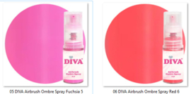 DIVA Airbrush Ombre Spray 6 kleuren naar keuze Set - 6 x 5gr