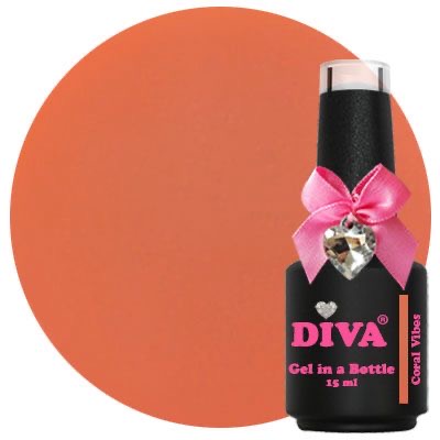 Diva Gel In A Bottle Glamour Nail Gallery Elegant - Coral Vibes 15ml - Hema Free - TPO Free