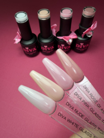 Diva Milky Glass Topcoat Collectie -  No Wipe 4 x 15 ml - Hema Free