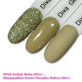Diva Gellak Tinted Green Colors - Satin Olive - 10ml - Hema Free