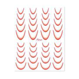 Moyra Watertransfer Sticker No. 06 Ombre Red  - Faded French Smile