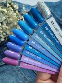Yoshi Gelpolish Blue Jeans - Collection 9 x 6ml + Gratis Color Pop Stickers - TPO Free