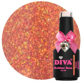 Diva Gellak Rubber Basecoat Crystal Coral 15 ml