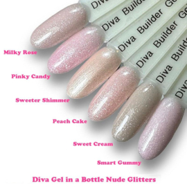 Diva Gel in a Bottle Nude Glitters Sweet Cream - 15ml - Hema Free