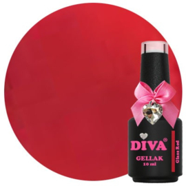 Diva Gellak  Glass Red - 10ml ( Glas ) - Hema Free - TPO Free