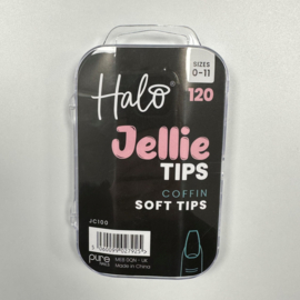 Halo Jellie Nail Tips Coffin, Sizes 0-11, 120 Mixed Sizes