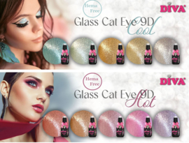 Diva Gellak Glass Cat Eye 9D Cool + Hot Collection - 10ml - Hema Free  + Extra Strong Magnet