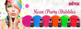 Diva Gellak Neon Party Bubbles - Neon Fuchsia Glitter 10ml