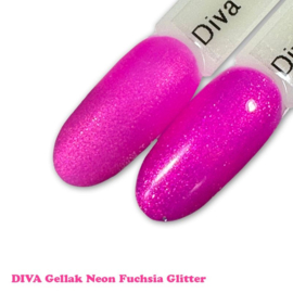 Diva Gellak Neon Party Bubbles - Neon Fuchsia Glitter 10ml