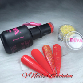 Diva Gellak Dress Your Nails - Orange Gloss 10ml - Hema Free - TPO Free