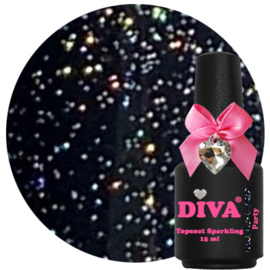Diva Sparkling Party Topcoat - No Wipe 15ml  - Hema & TPO Free