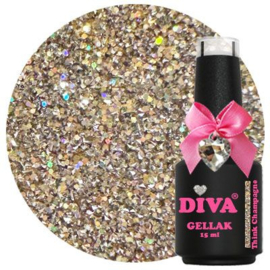 Diva Gellak Think Glitter Glass - Think Champagne - 15ml - Hema Free