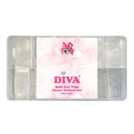 Diva Soft Gel Tips Square Medium Mat 550 stuks