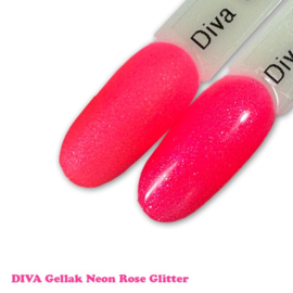 Diva Gellak Neon Party Bubbles - Neon Rose Glitter 10ml - Hema Free - TPO Free