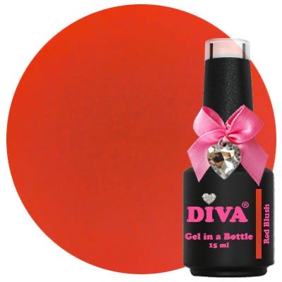 Diva Gel In A Bottle Glamour Nail Gallery Elegant - Red Blush 15ml- Hema Free - TPO Free
