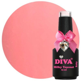 Diva Milky Topcoat Baby - No Wipe 15 ml - Hema Free - TPO Free
