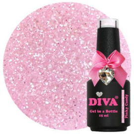 Diva Gel in a Bottle Nude Glitters Pinky Candy - 15ml - Hema Free